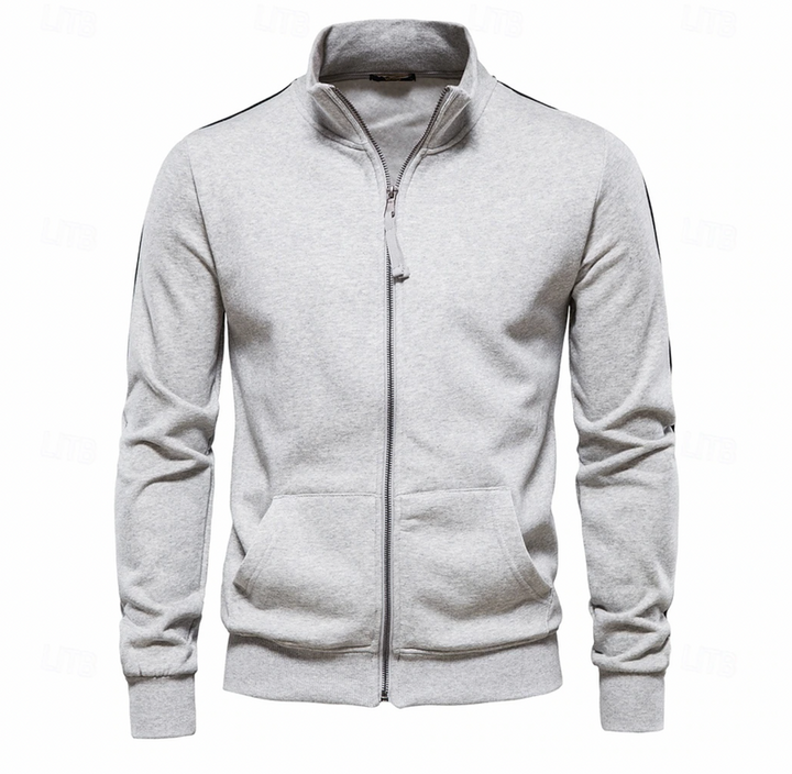 Comfortabel slim fit heren vest met rits en opstaande kraag, perfect voor een veelzijdige, casual look.
