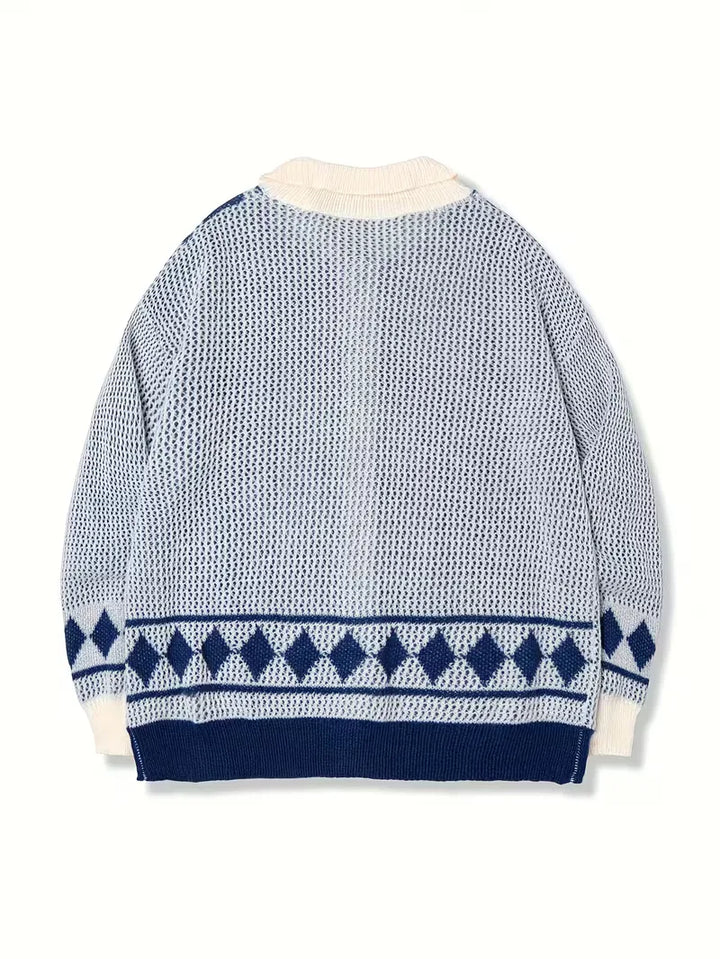 Comfortabel heren vest met lange mouwen en knopen. Casual ruitpatroon, perfect voor dagelijks gebruik.