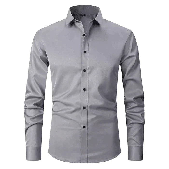 Heren overhemd met lange mouwen, tailored fit en button-down kraag, perfect voor een professionele uitstraling.