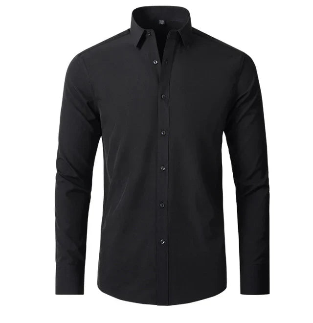 Stijlvol herenoverhemd, elastisch en kreukvrij, met lange mouwen voor een zakelijke of casual look.