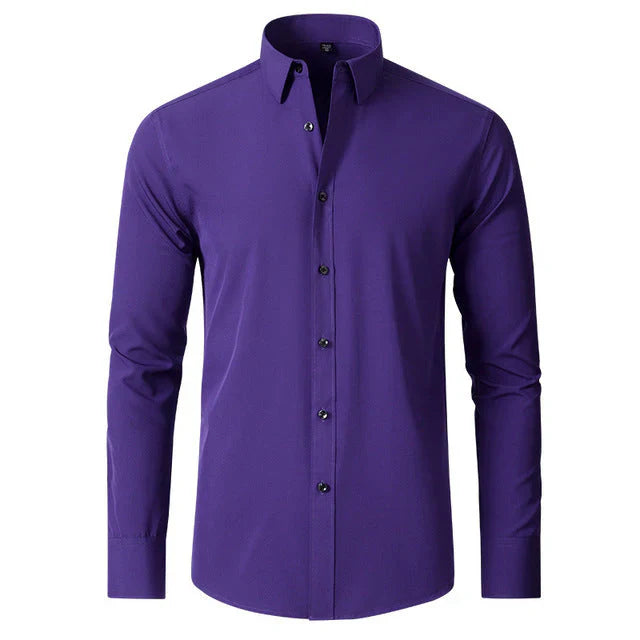 Elegant herenoverhemd met lange mouwen, ademend en stretch, voor een kreukvrije en stijlvolle zakelijke outfit.