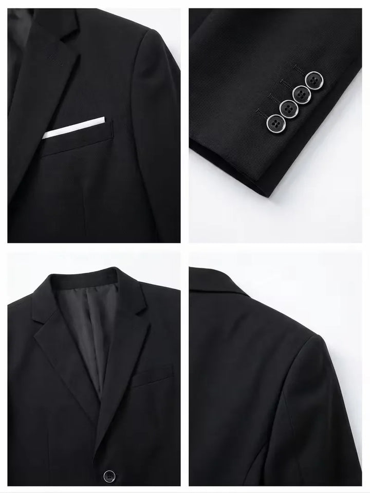 Modern slim fit herenpak met lange mouwen, een verfijnde keuze voor elke stijlvolle gelegenheid.