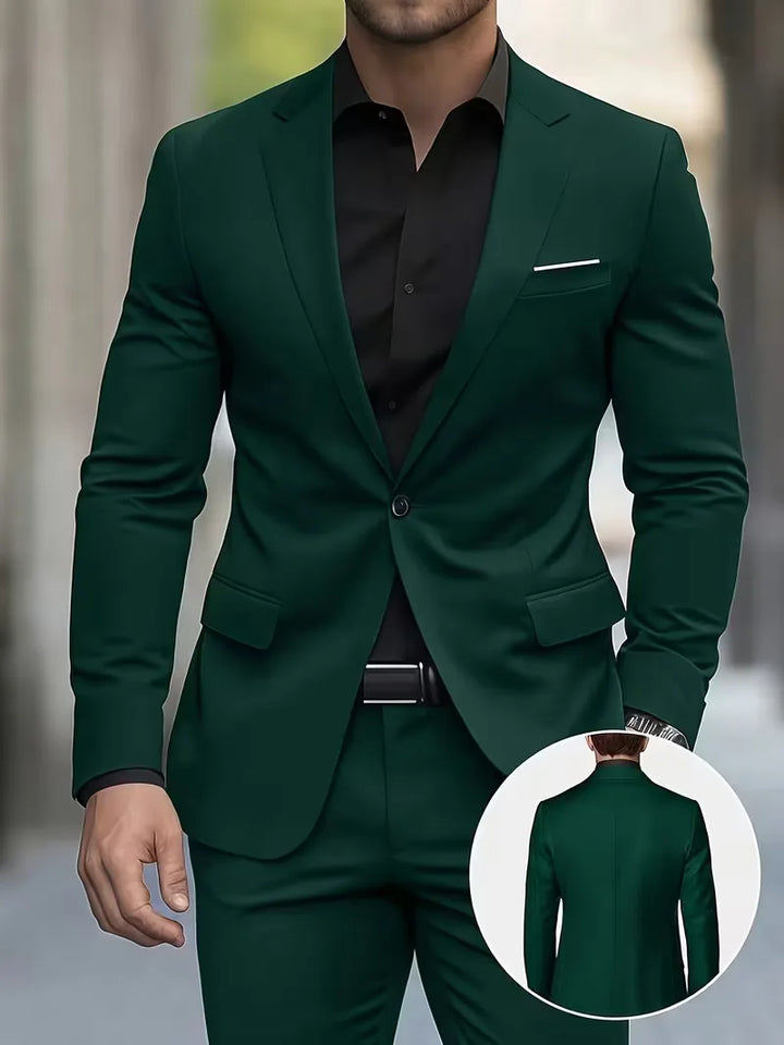 Formeel herenpak slim fit, tijdloos en veelzijdig voor zakelijke evenementen of feesten.