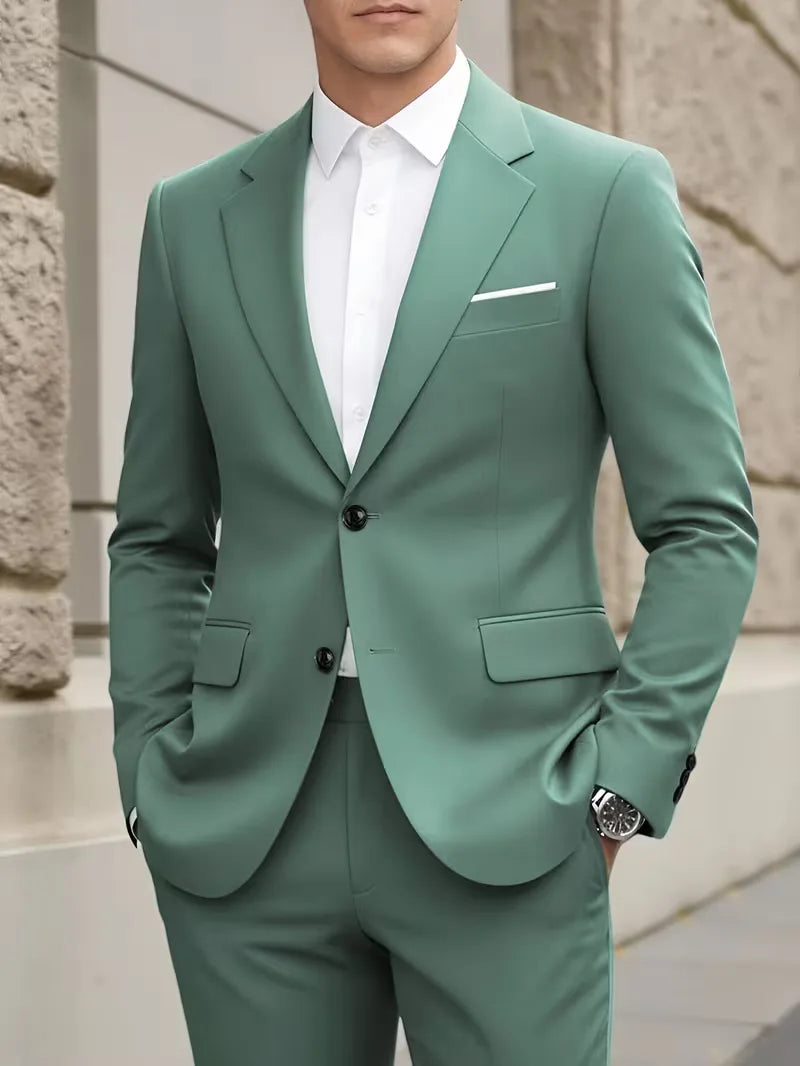Zwart slim fit herenpak, een klassieker voor formele gelegenheden en evenementen.