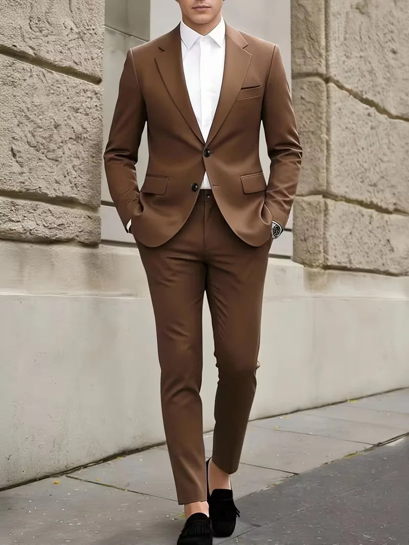 Formeel zwart slimfit heren kostuum, essentiële herenmode voor elke speciale gelegenheid.