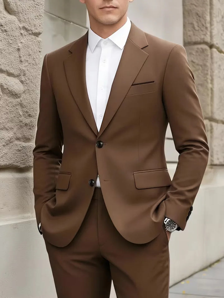 Heren slim fit colbert en broek set, perfect voor een strakke en professionele look.
