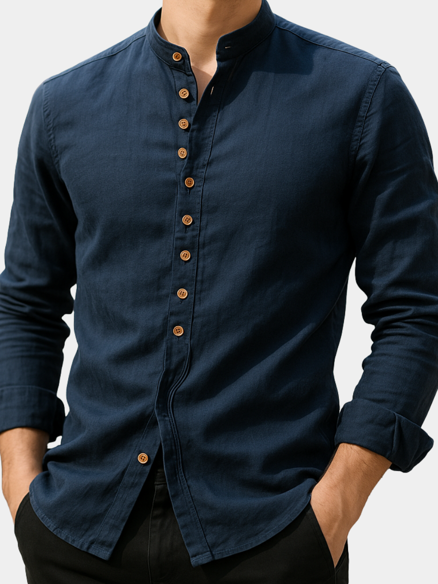 Stijlvol wit heren overhemd met lange mouwen, comfortabel en elegant voor een casual look.