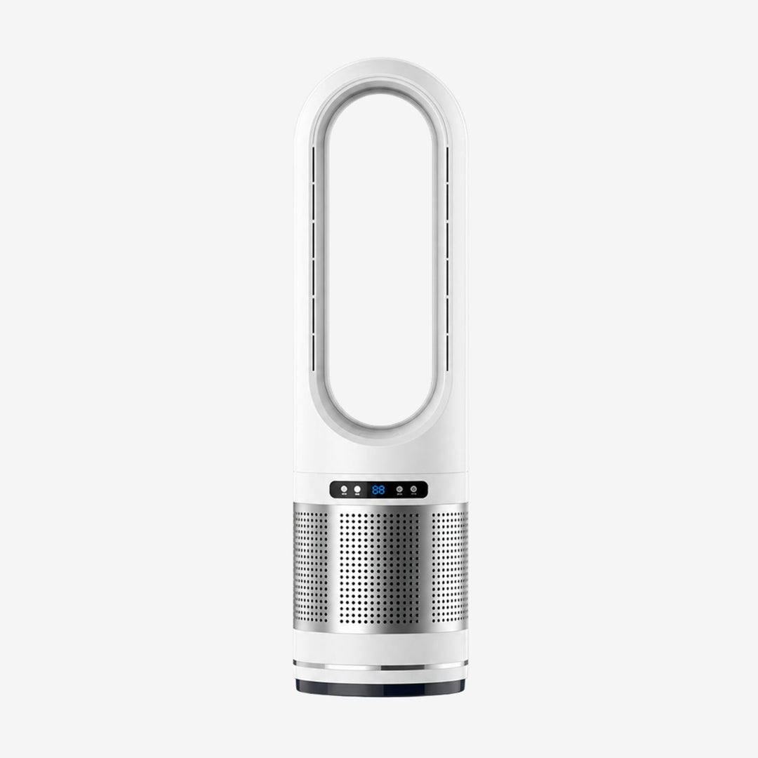 Stijlvolle bladloze torenventilator voor stille koeling in elk interieur van huis of kantoor.