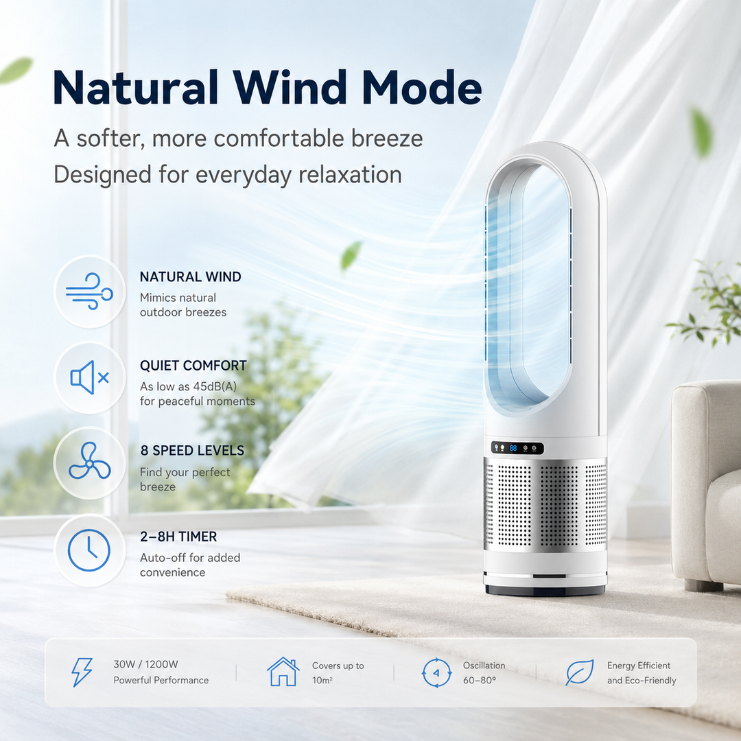 Stille koeltoren ventilator, essentieel voor een aangename temperatuur in de zomer.