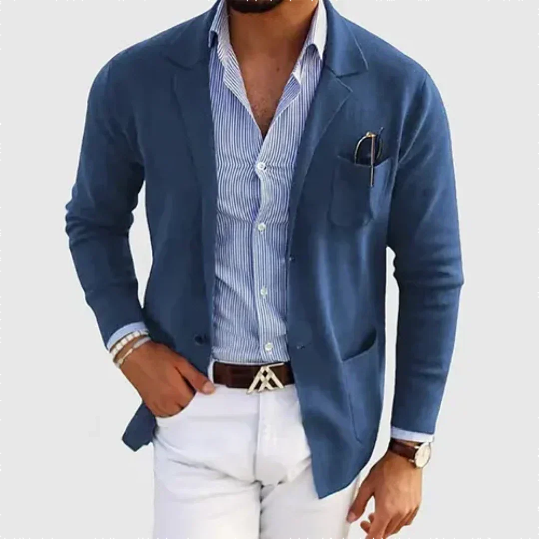 Stijlvolle casual herenblazer. Perfect voor smart-casual outfits, veelzijdig en comfortabel voor elke gelegenheid.