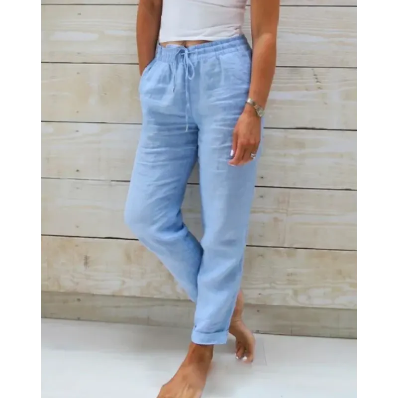 Moderne wijde dames broek voor een comfortabele en stijlvolle zomer look.