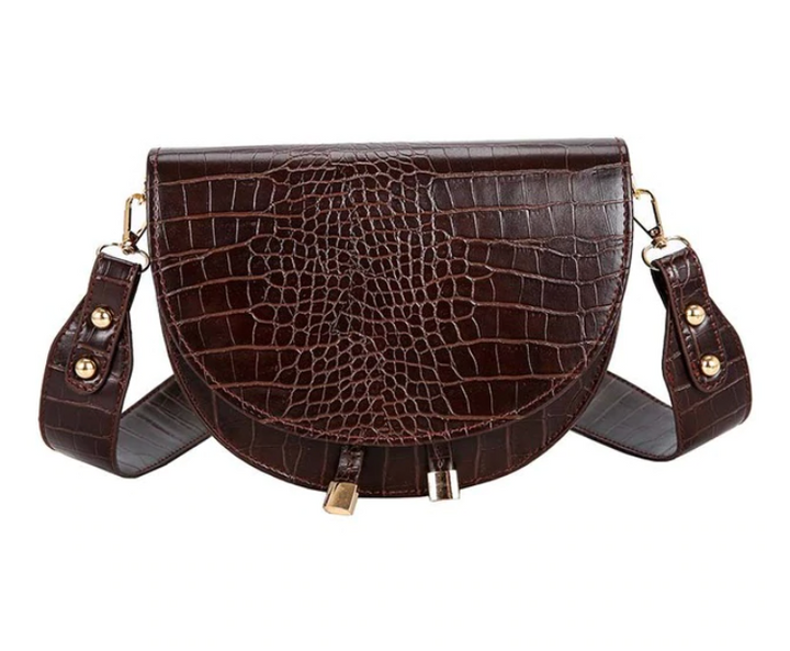 Veelzijdige dames schoudertas met krokodillenprint, ook te dragen als crossbody tas, ideaal voor elke outfit.