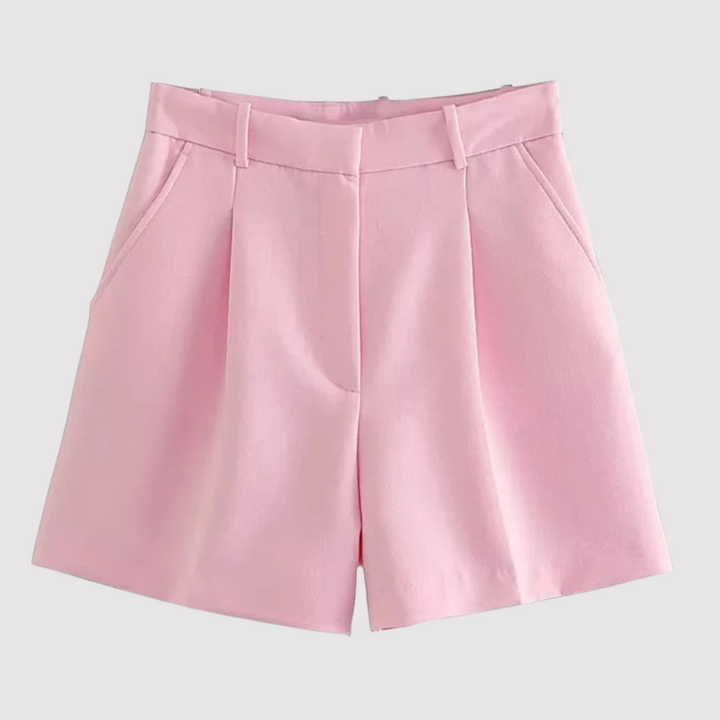 Stijlvolle dames korte broek met hoge taille, comfortabel en effen. Perfect voor een zomerse, casual look.