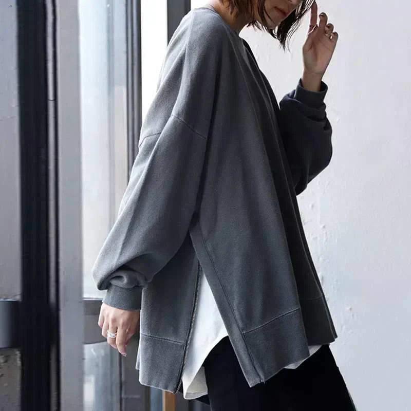 Stijlvolle dames oversized trui Sylvette, lang en warm voor comfortabele winterdagen.