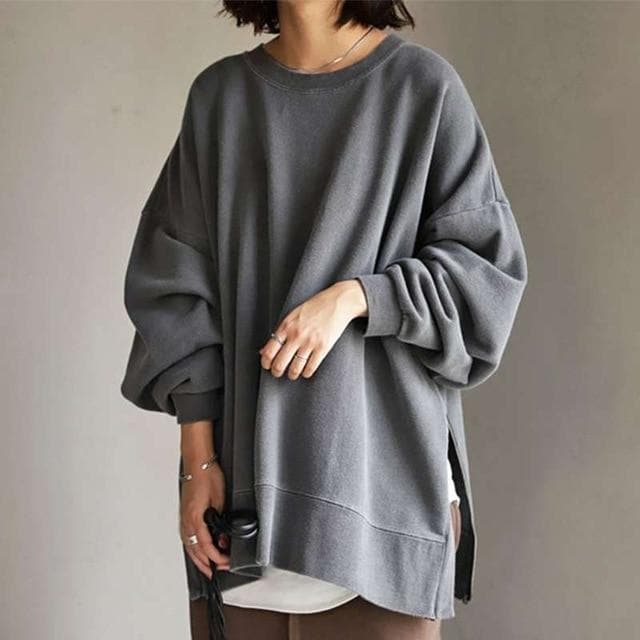 Moderne lange damestrui Sylvette, oversized en zacht, perfect voor stijlvolle wintermode.