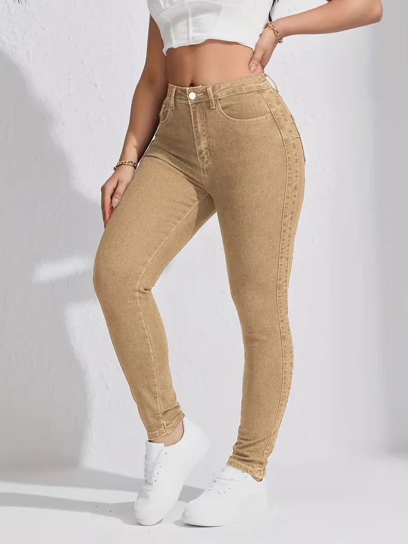 Comfortabele dames jeans, skinny model met hoge taille, perfect voor casual mode.