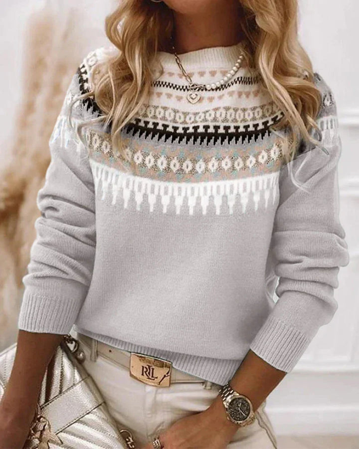 Comfortabele dames pullover met lange mouwen en casual print. Ideaal voor vrouwenkleding en wintermode.