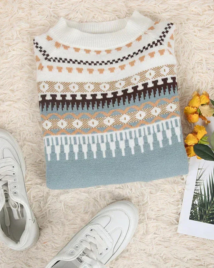 Trendy dames pullover met unieke print, comfortabel en modieus. Essentiële wintermode voor vrouwenkleding.