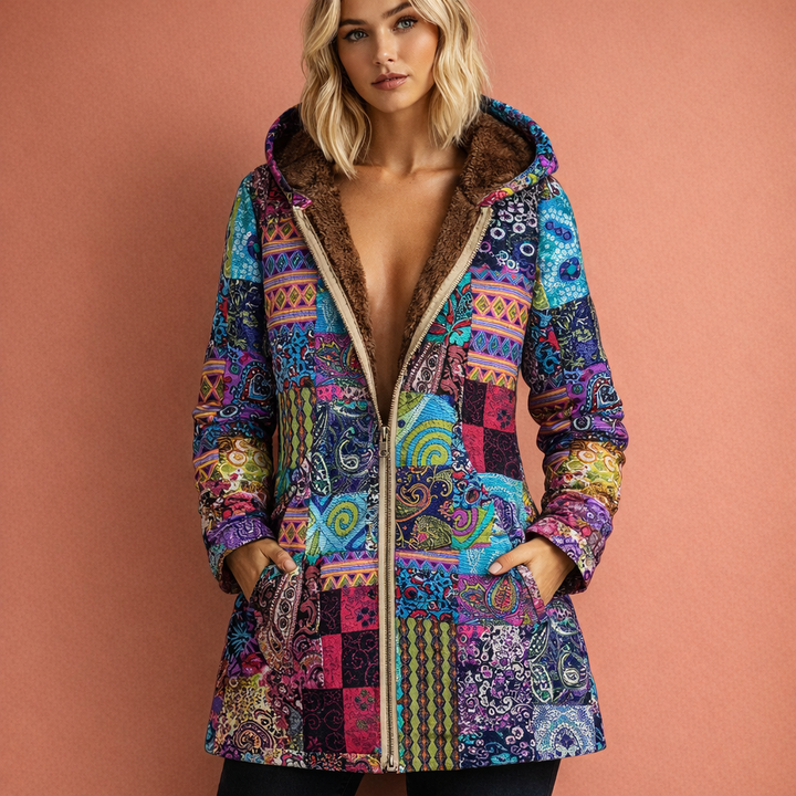 Warme winterjas voor dames met zachte voering en capuchon, comfortabele en stijlvolle bovenkleding.