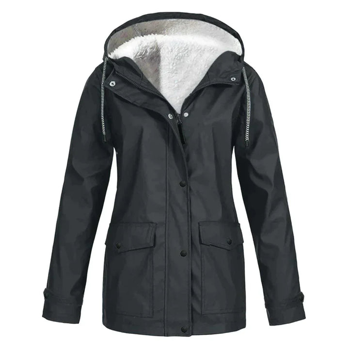 Stijlvolle dames waterdichte regenjas met capuchon, perfect voor alle weersomstandigheden en mode. (112)