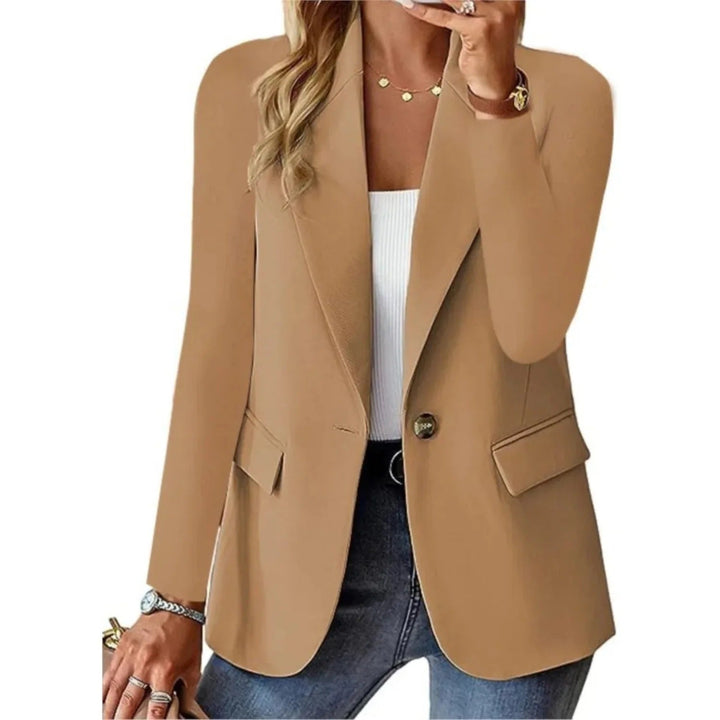 Veelzijdige damesblazer, geschikt voor zowel formele als casual lente/herfst looks.