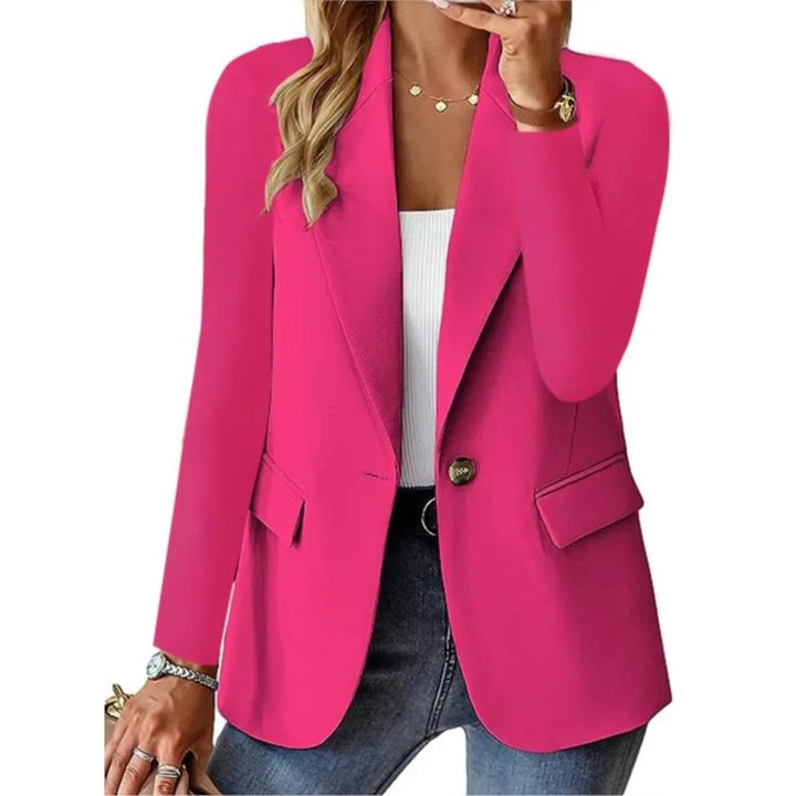 Casual damesblazer, ideaal voor kantoor of vrije tijd, comfortabele polyester stof.