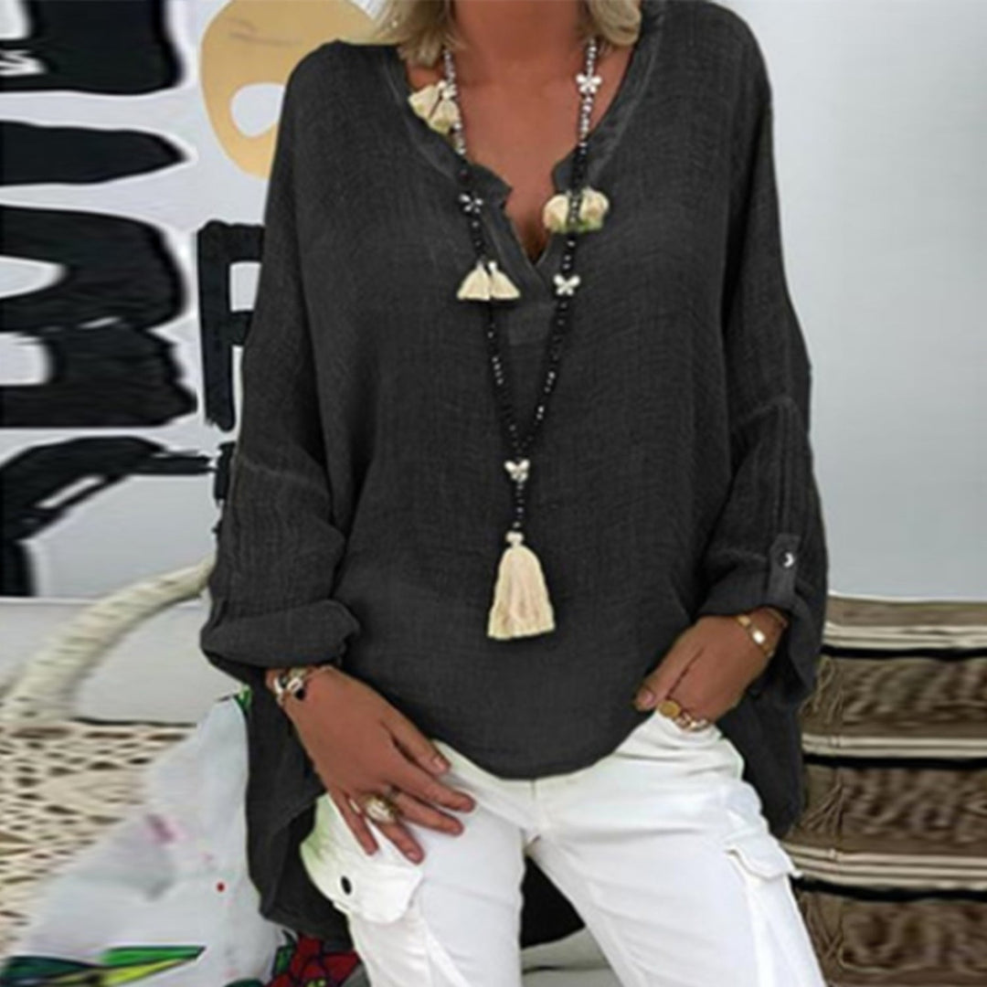 Casual damesblouse, comfortabel en veelzijdig voor dagelijks gebruik. Ideaal voor lente/zomer.
