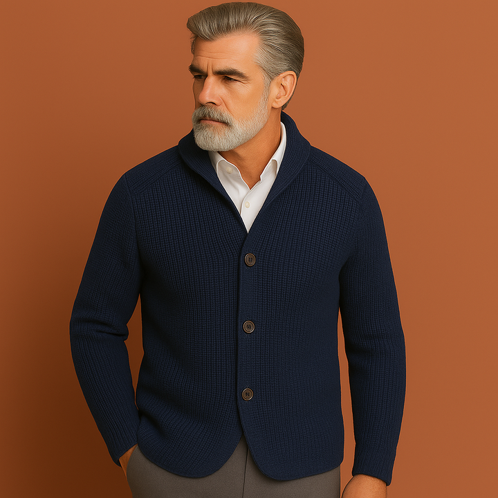 Comfortabel gebreid herenvest/blazer voor elke gelegenheid; ideaal voor een stijlvolle, moderne look.