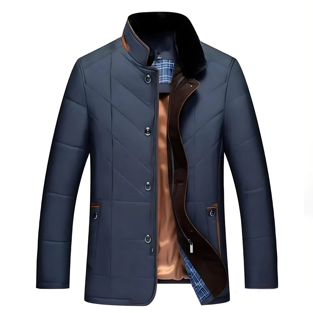 Comfortabele gevoerde heren winterjas, ideaal als warme bovenkleding voor een moderne en stijlvolle look.