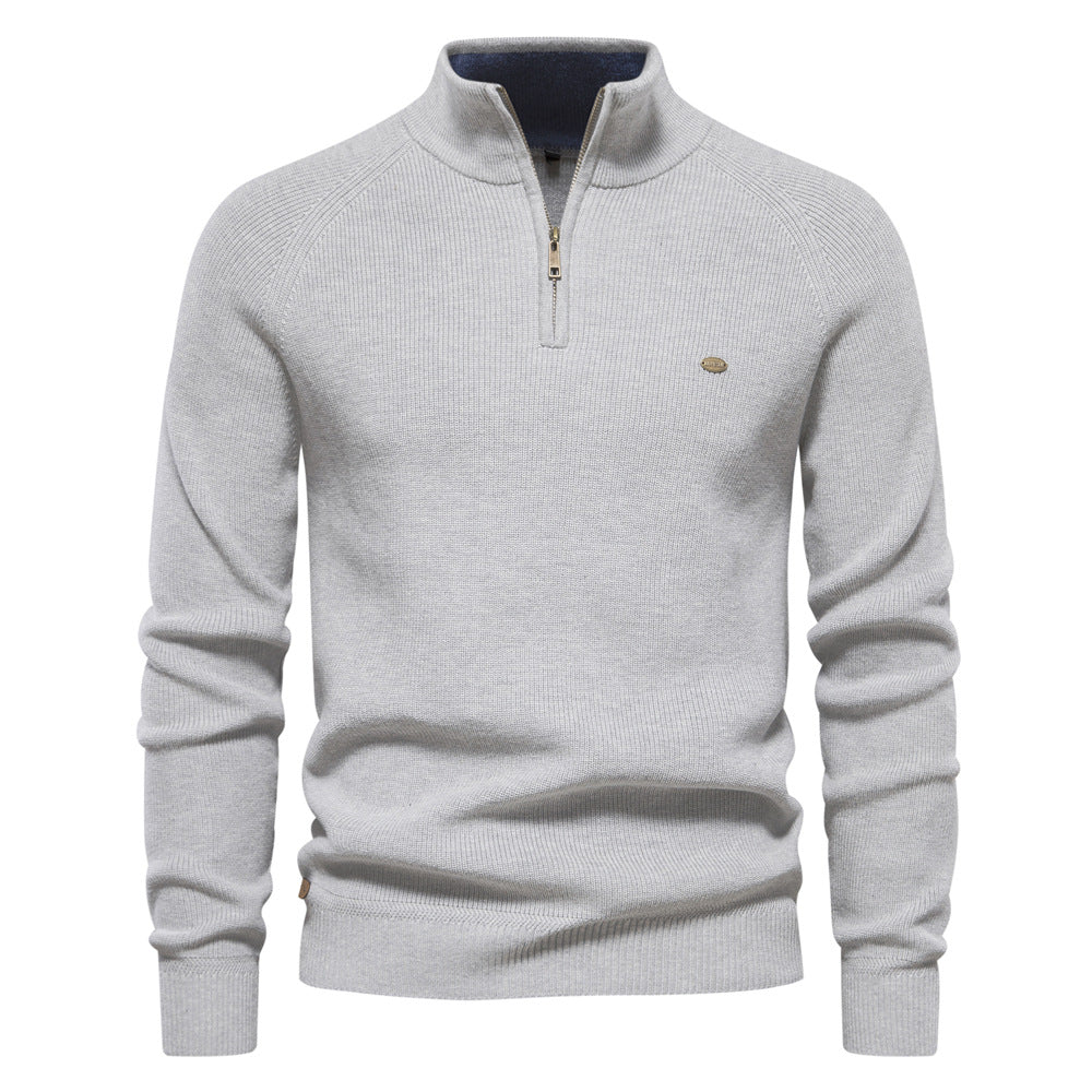 Luxe heren half zip trui, zacht en comfortabel, perfect voor herfst en winter. Een onmisbaar item.