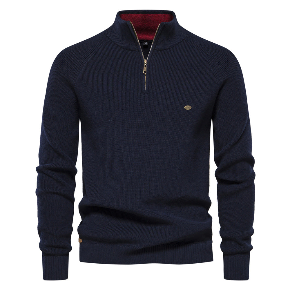 Comfortabele herfst/winter heren half zip trui, warm en stijlvol voor elke dag, luxe uitstraling.