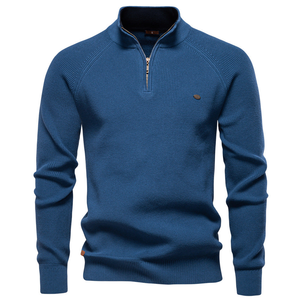 Comfortabele en luxe heren half zip trui, onmisbaar item voor de stijlvolle man in herfst en winter.