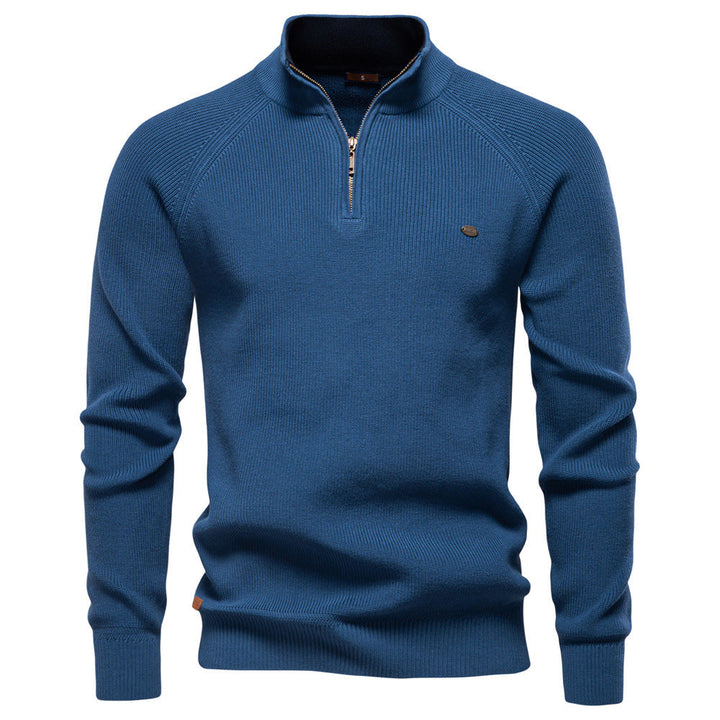 Comfortabele en luxe heren half zip trui, onmisbaar item voor de stijlvolle man in herfst en winter.