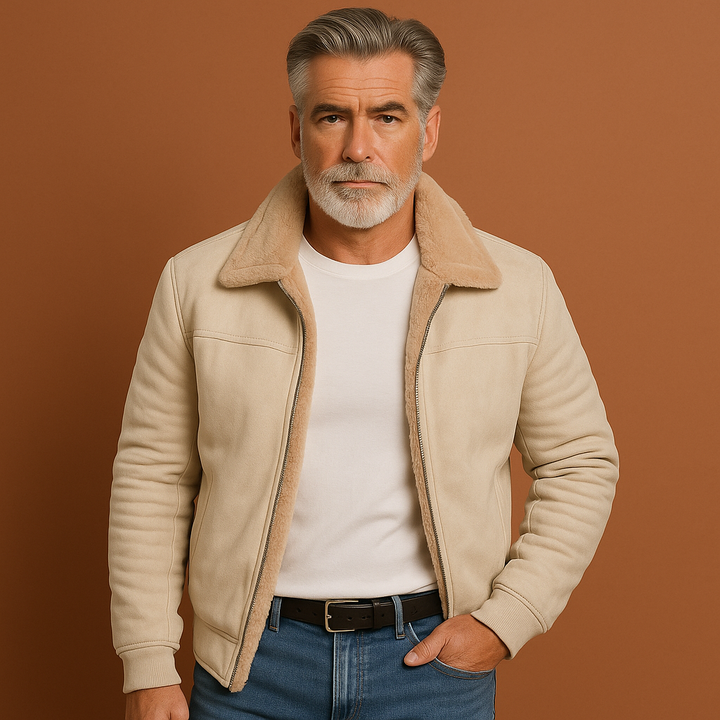 Leren heren jack met elegant design, warm en veelzijdig voor de winter. Geschikt als casual of formele jas.