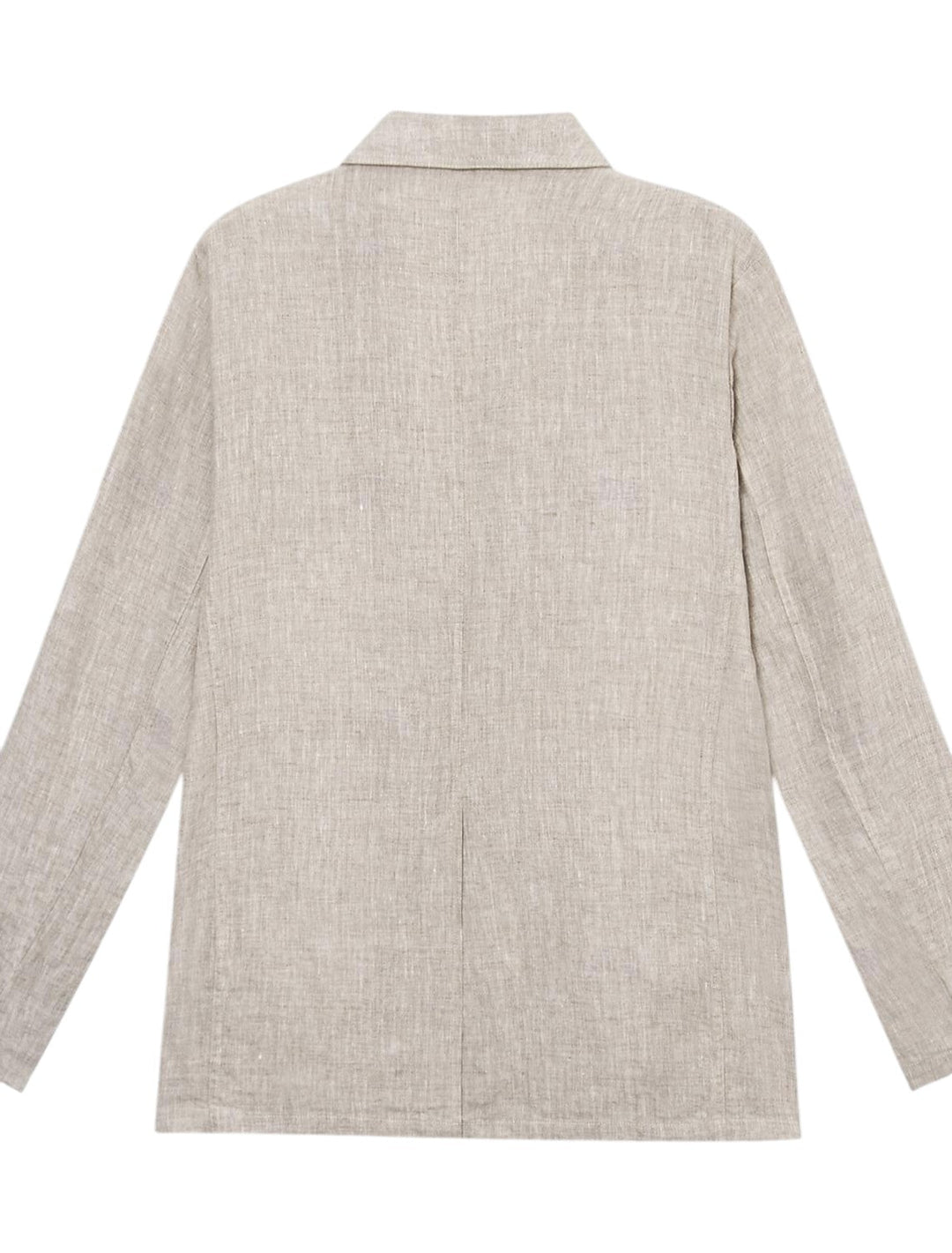 "Stijlvolle heren linnen blazer in beige, luchtig en ademend, perfect voor warme zomerdagen en vele gelegenheden."