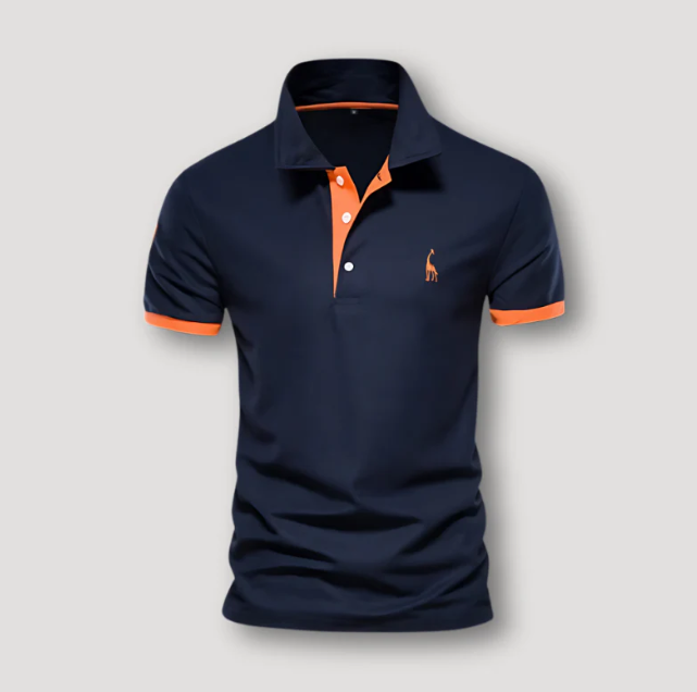 Stijlvolle heren polo shirt met korte mouwen, ideaal voor een casual of smart casual zomeroutfit.