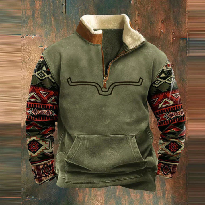 Stijlvolle heren pullover met halve ritssluiting, comfortabel en veelzijdig voor een moderne casual look.