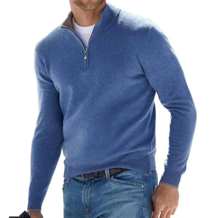 Stijlvolle heren wintertrui met halve rits, ideaal voor een gelaagde look en warmte tijdens koude dagen.