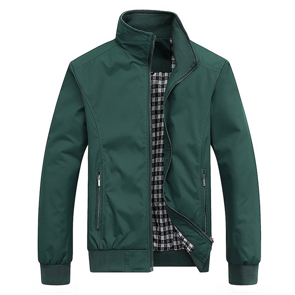 Modieuze retro heren tussenjas, ideaal voor herfst. Wind- en waterdicht, geschikt voor zowel casual als zakelijk gebruik.
