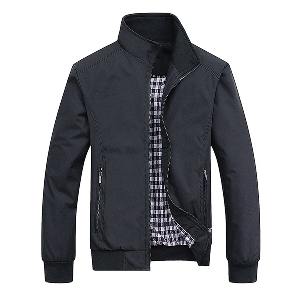 Comfortabele retro heren tussenjas, biedt wind- en waterdichte bescherming voor herfst en winter. Stijlvol en veelzijdig.
