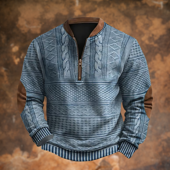 Stijlvolle heren trui met rits, comfortabel voor elke dag. Perfecte casual winter mode.