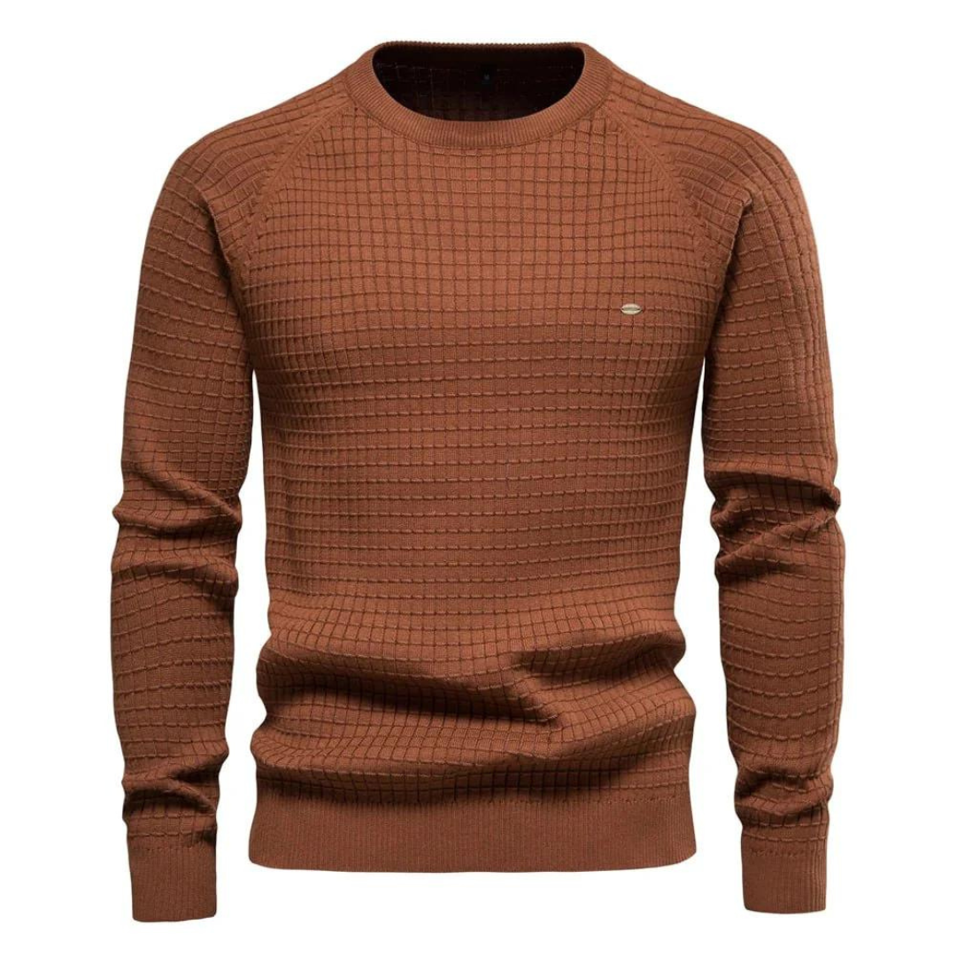 Zachte en comfortabele heren trui met ronde hals, van hoogwaardig materiaal. Perfecte basic voor wintermode.