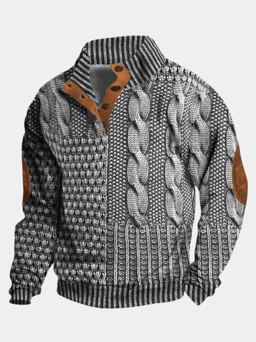 Stijlvolle heren trui met warm patroon, ideaal voor winterse dagen. Comfortabel en trendy herenmode.