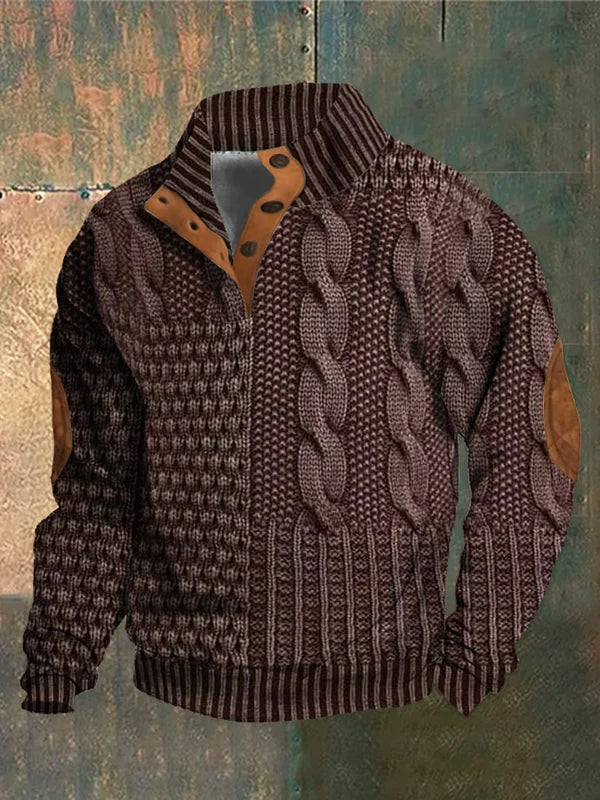 Comfortabele heren trui met modieus patroon, perfect voor winterse casual looks. Warme en stijlvolle herenmode.