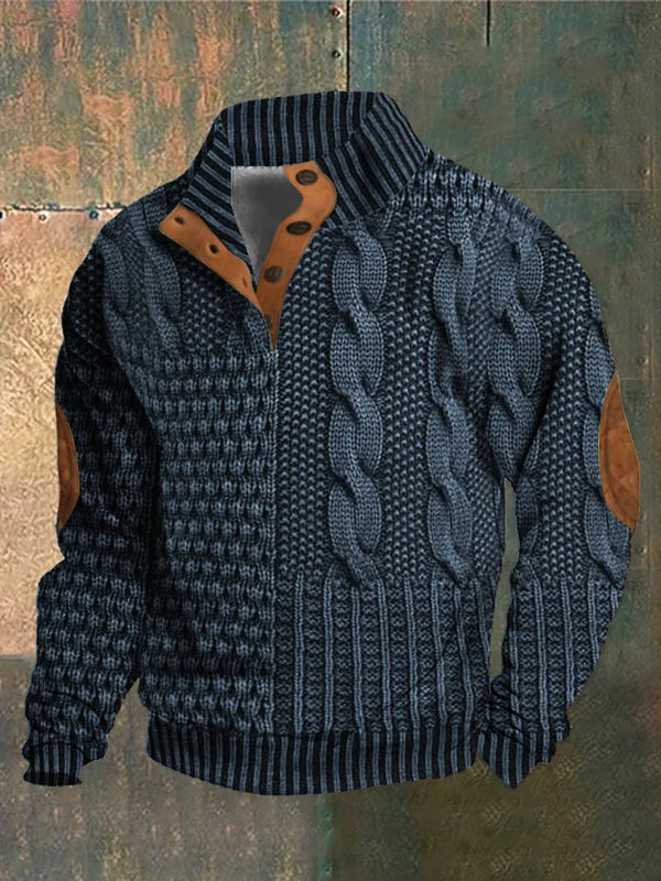Heren trui met elegant patroon, warm en comfortabel. Een must-have in stijlvolle herenmode wintercollectie.