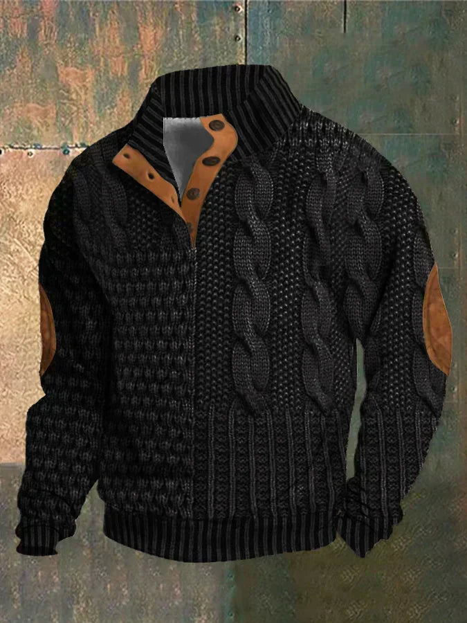 Casual heren trui met een uniek warm patroon, perfect voor stijlvolle en comfortabele winter outfits.