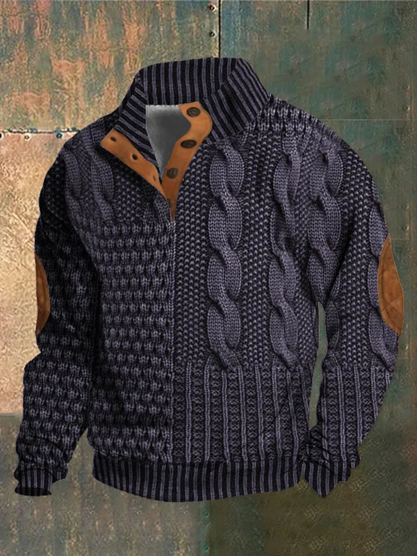Comfortabele mannen trui met patroon, warm en stijlvol. Essentieel voor de moderne herenmode in de winter.
