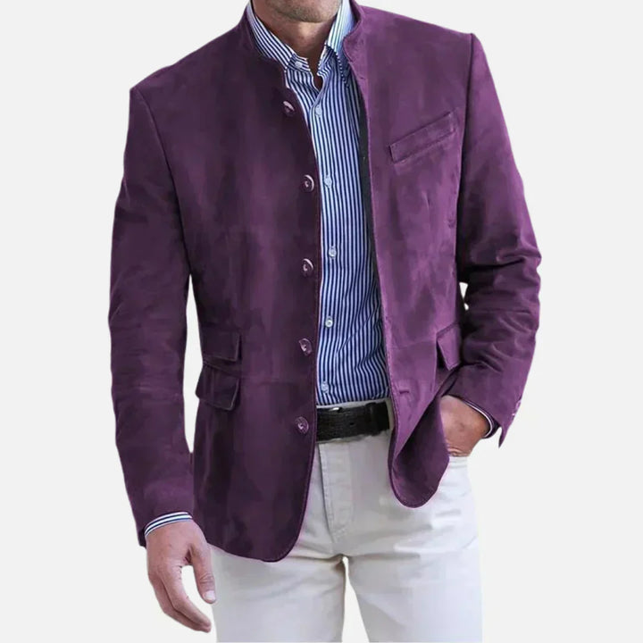 Stijlvolle heren tussenjas, slim fit, met opstaande kraag en knoopsluiting. Ideaal voor een moderne, tijdloze look.