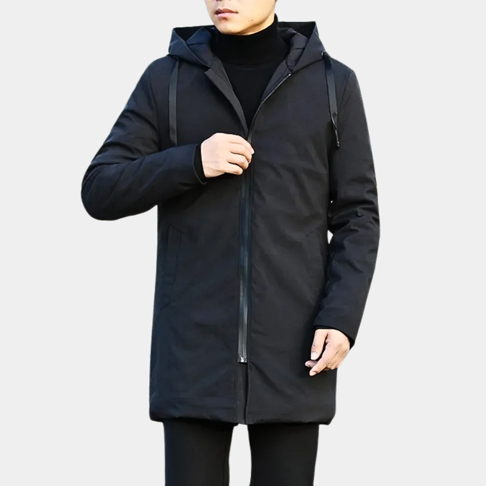 Gevoerde waterdichte heren regenjas, perfect voor herfst en winter. Houdt je warm en droog bij buitenactiviteiten. Grotematen.