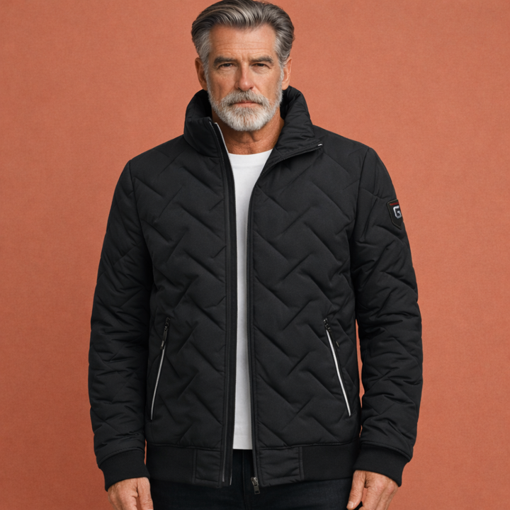 Stijlvolle heren winterjas, warm gewatteerd en comfortabel, perfect voor koude dagen. Ideale herenjas voor de winter.
